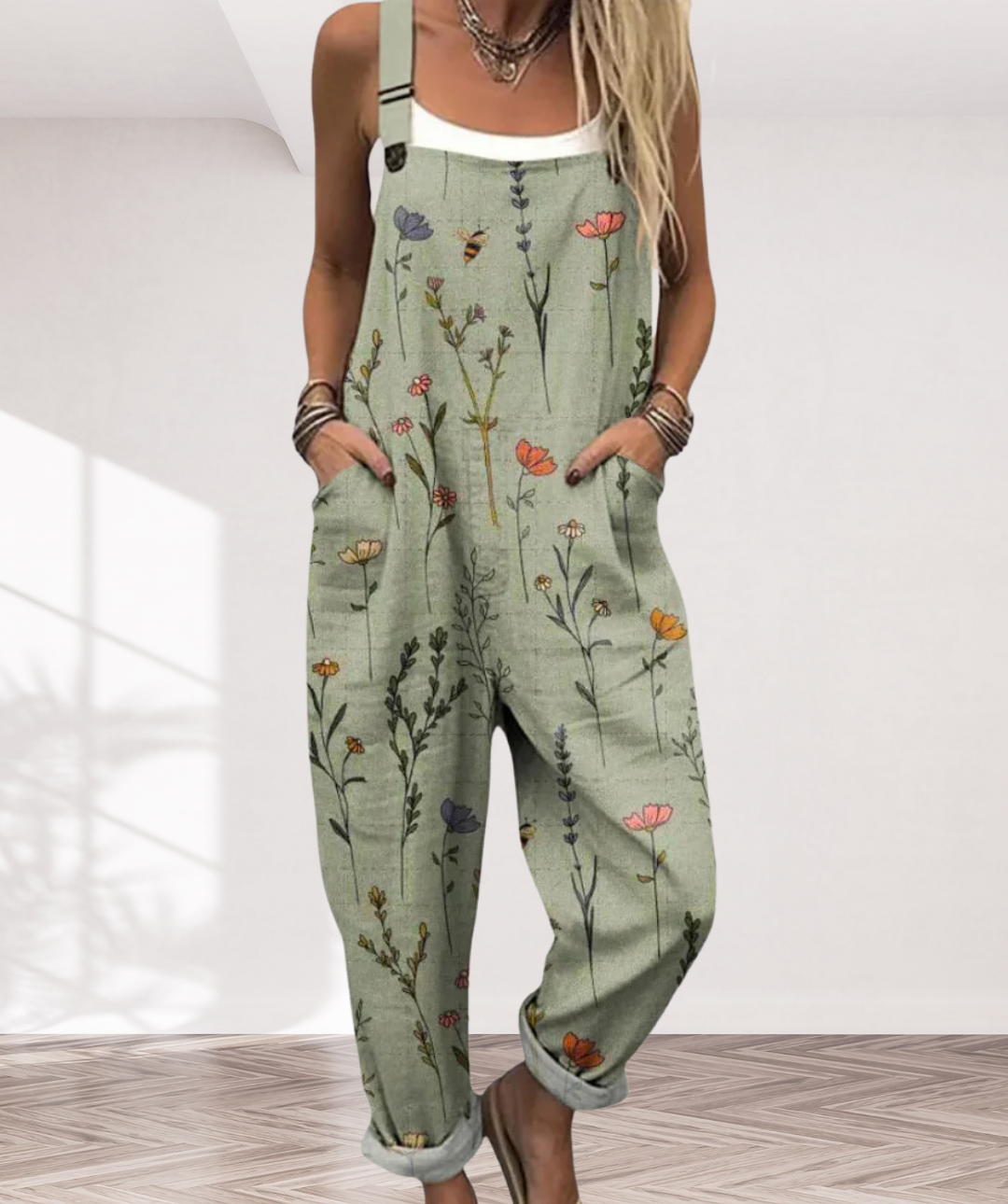 Comfortable Printed Overalls