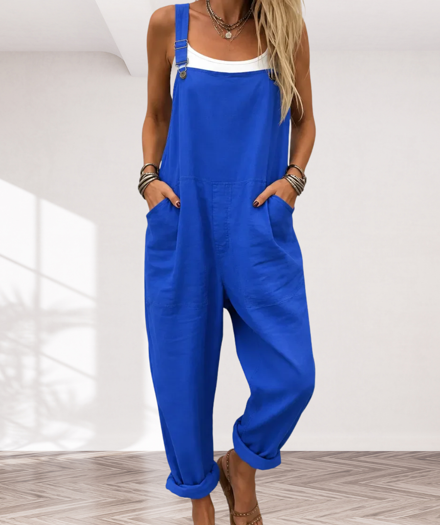 Soft Blue Jumpsuit Casual Style