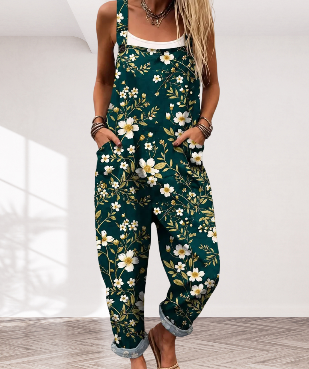 Emerald Flower Jumpsuit