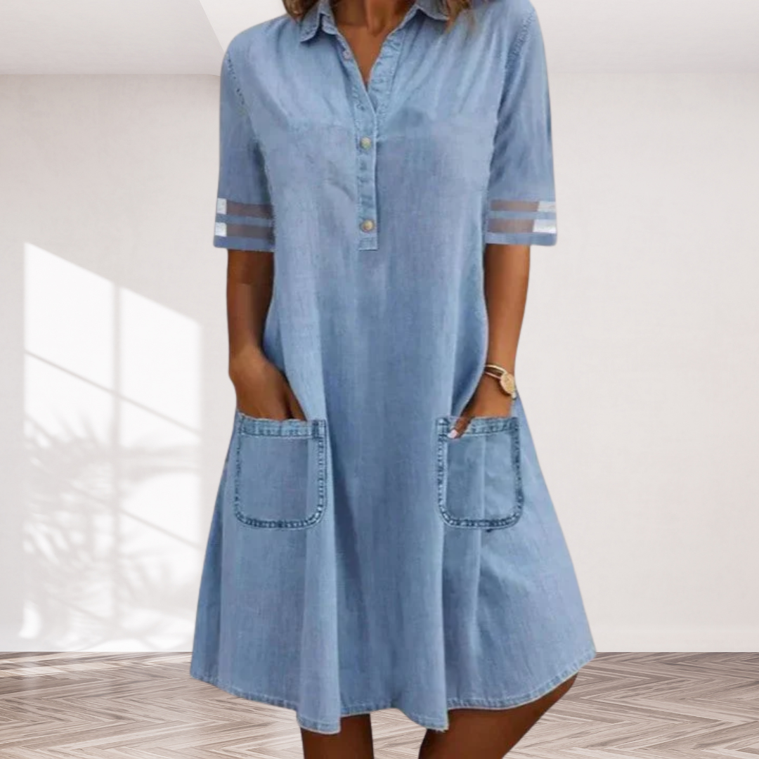 Brittany | Figure Flattering Denim Dress