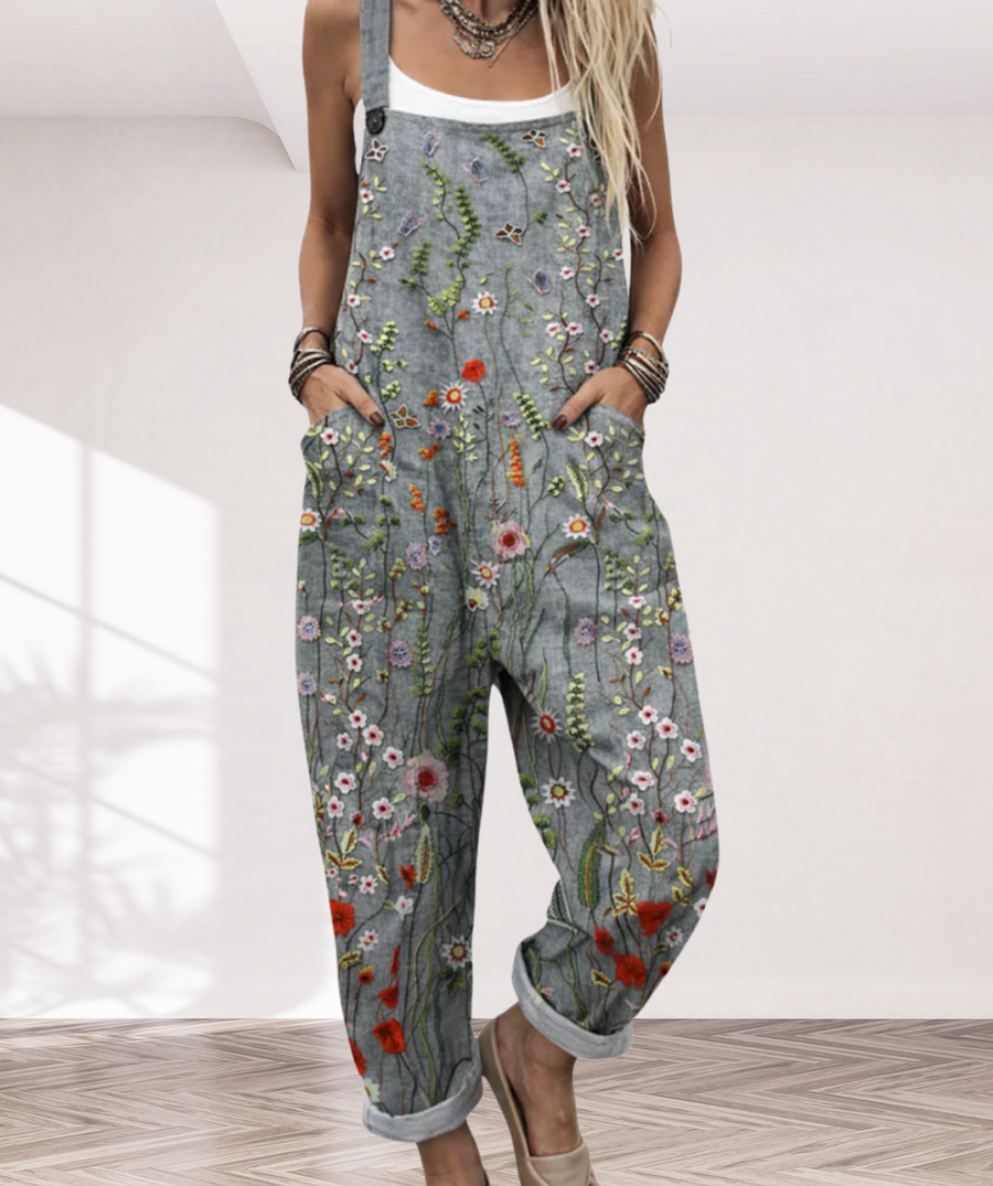 Comfortable Printed Overalls