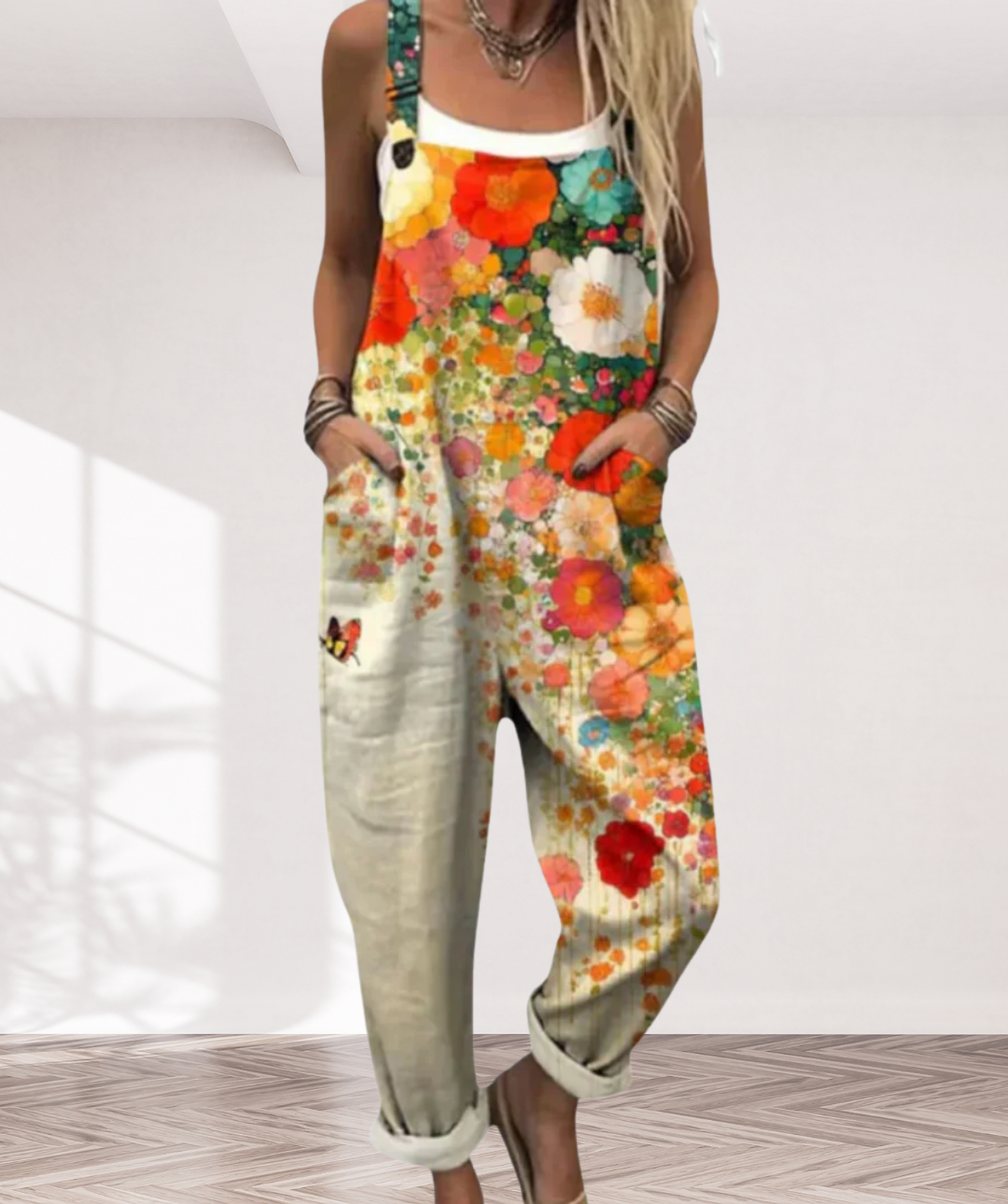 Comfortable Printed Overalls