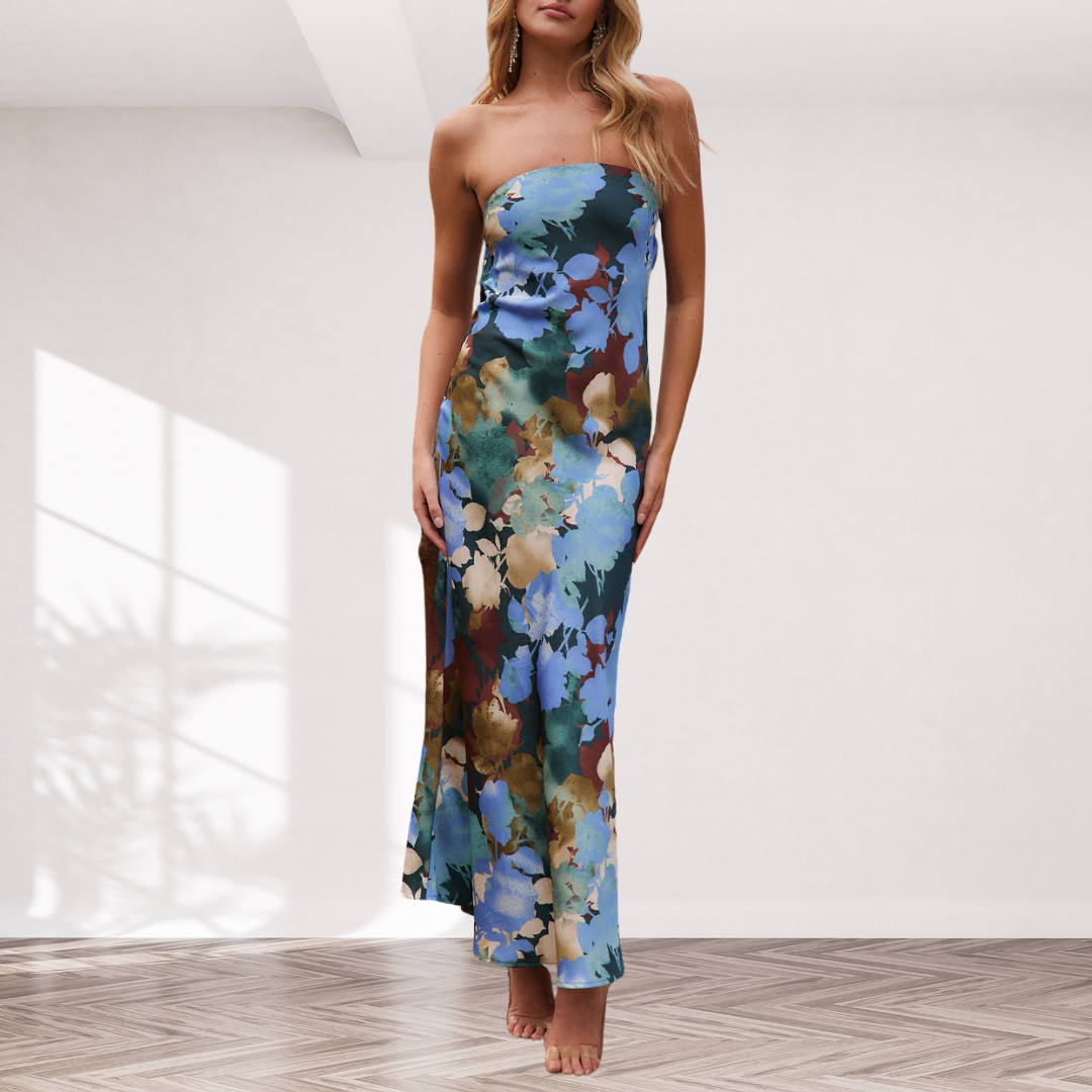 Natalie | Retro Colored Maxi Dress