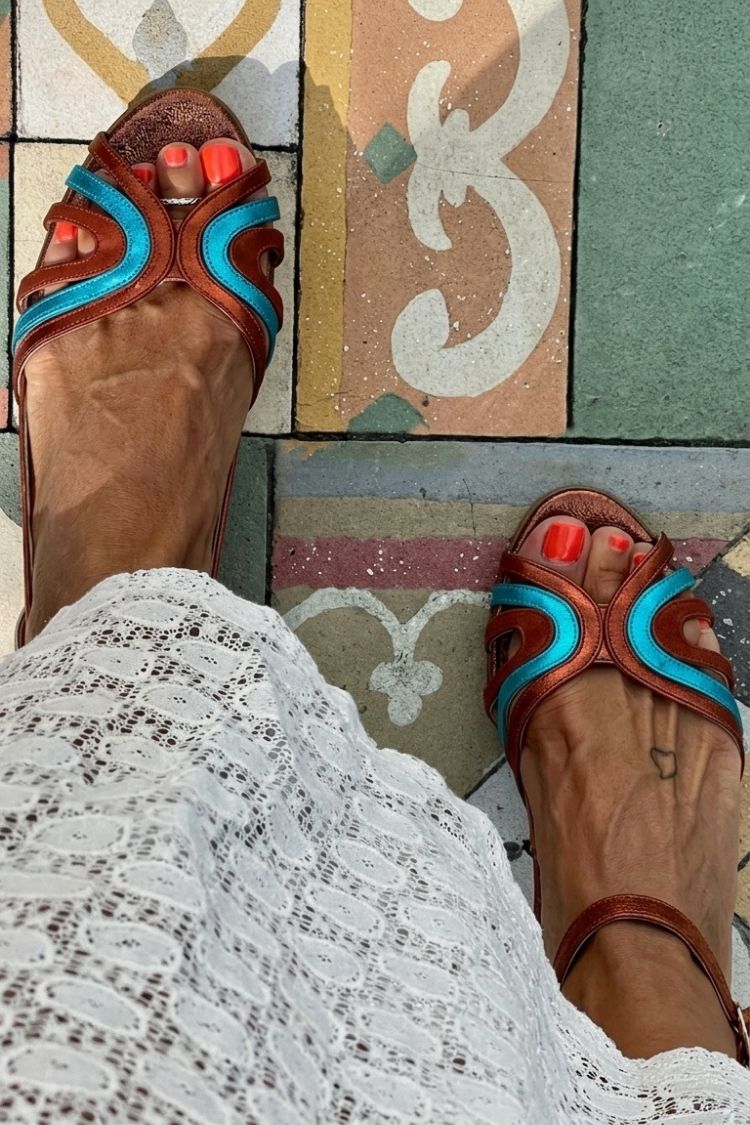 Colorblock Patchwork Hollow Out Peep Toe Purple Sandals