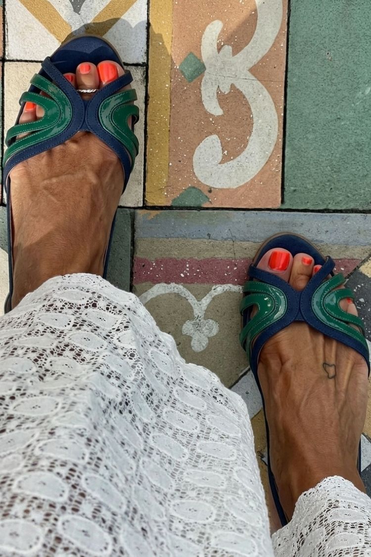 Colorblock Patchwork Hollow Out Peep Toe Purple Sandals
