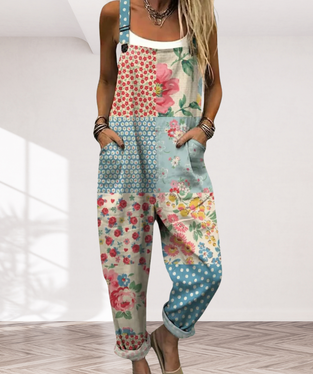 Comfortable Printed Overalls