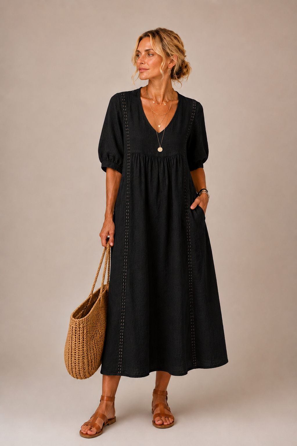 Madelon™ Lace Linen Dress
