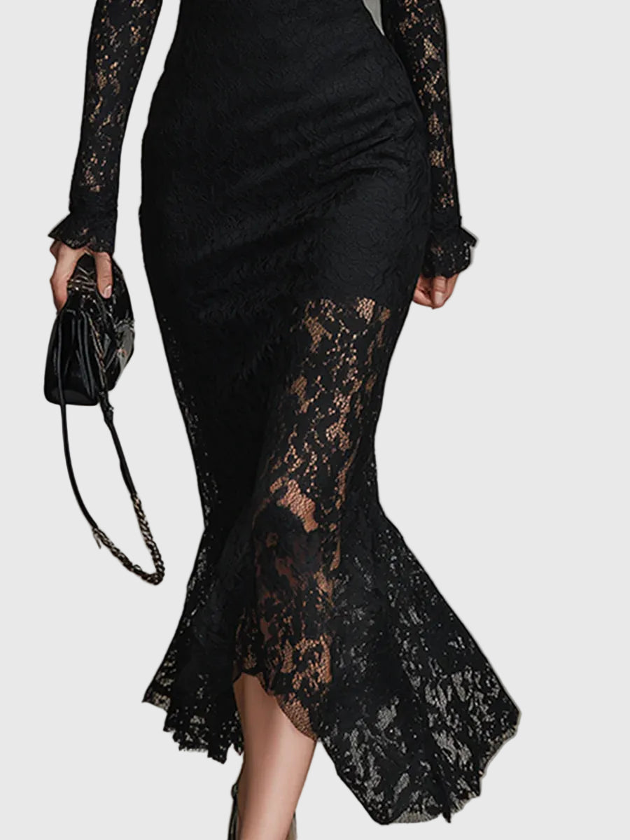 Taylynnne | Elegant Lace Fishtail Maxi Dress