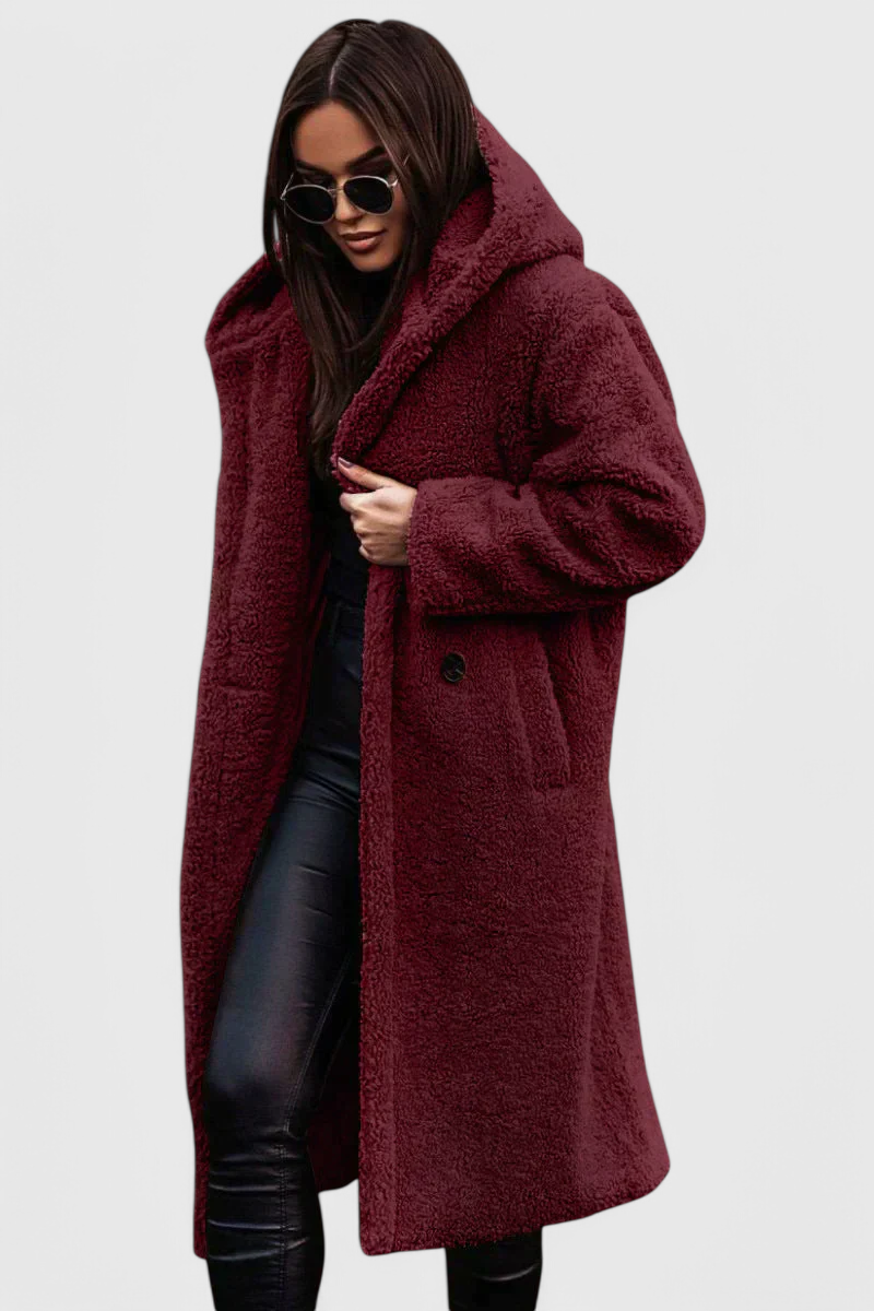 Mila Long Coat in Soft Fur with Casual Cut