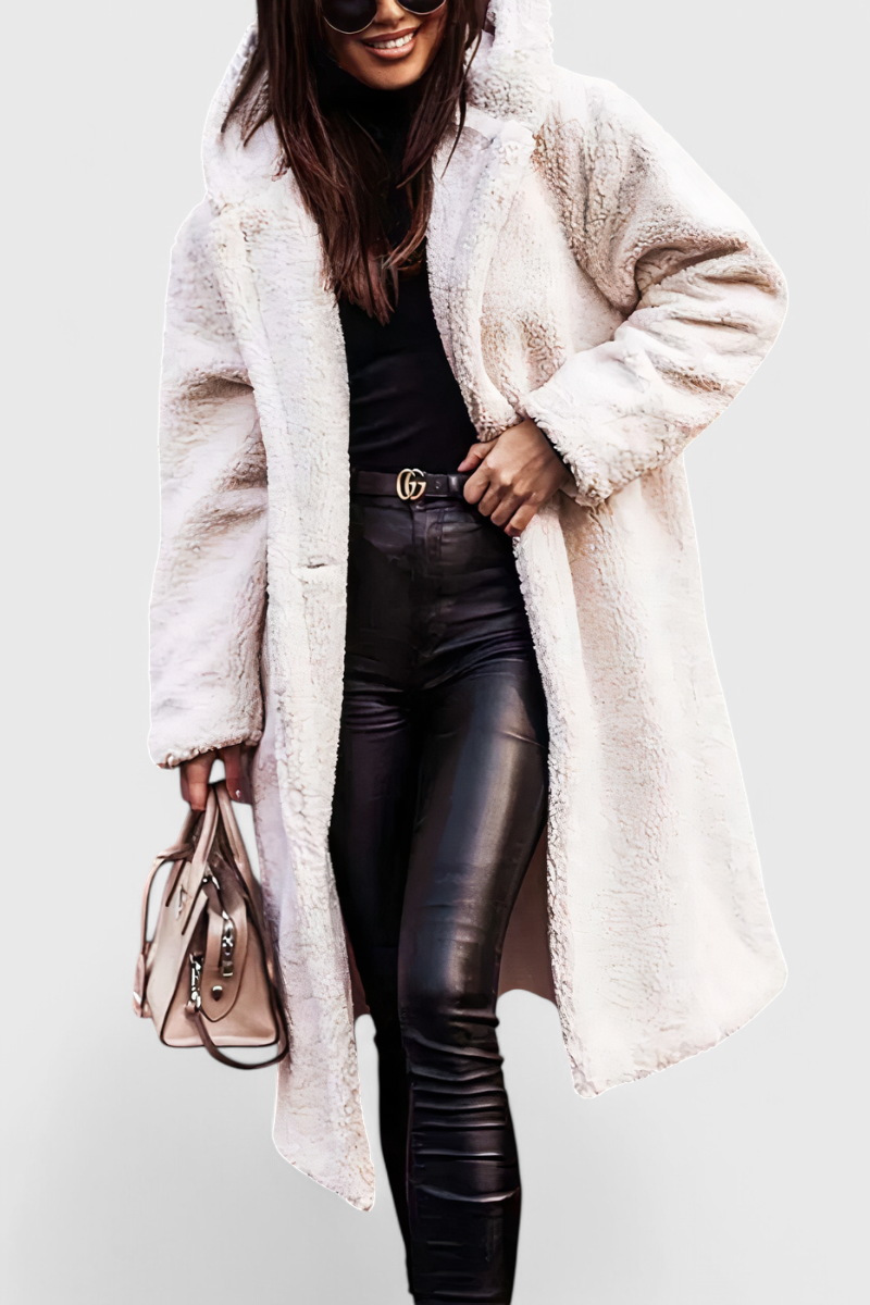 Mila Long Coat in Soft Fur with Casual Cut
