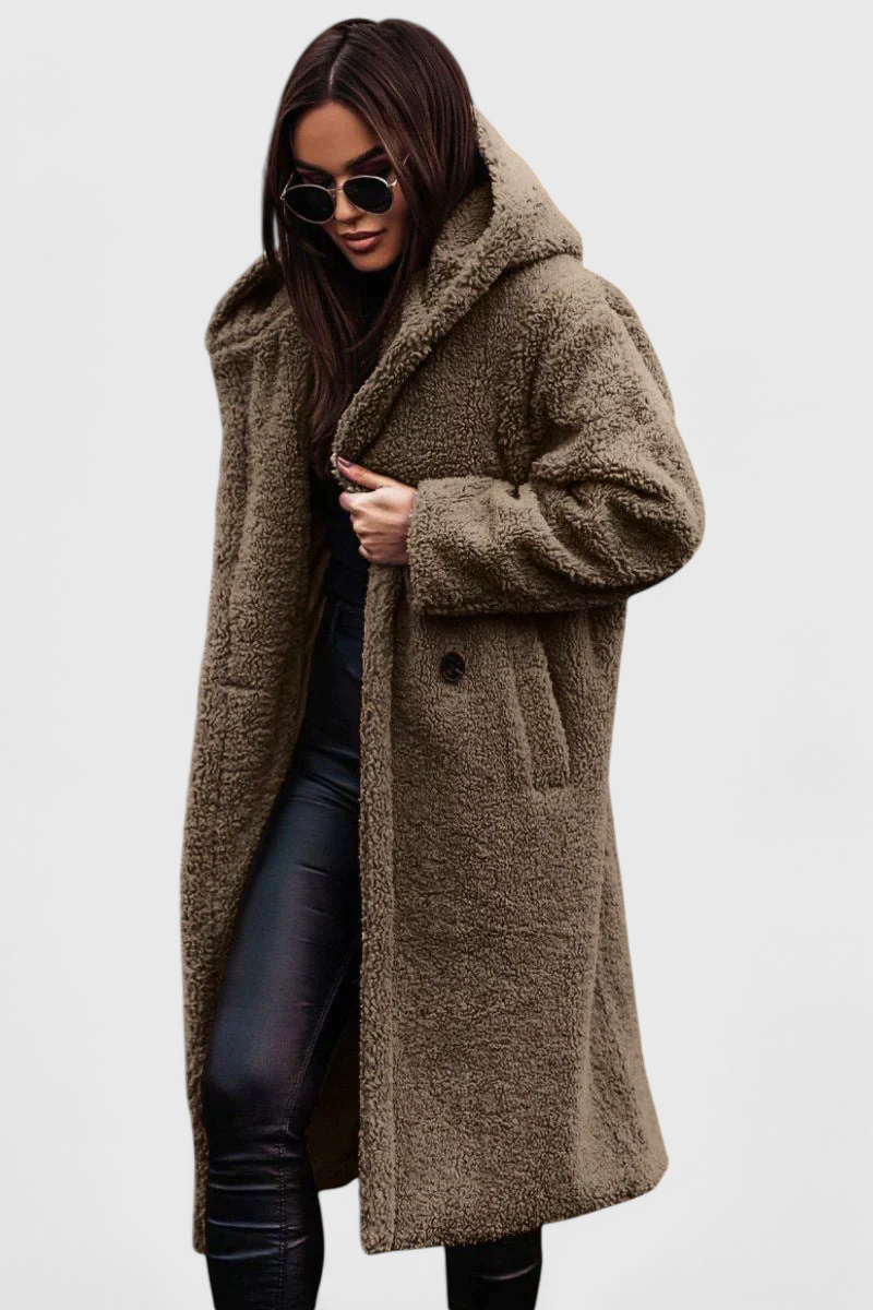 Mila Long Coat in Soft Fur with Casual Cut