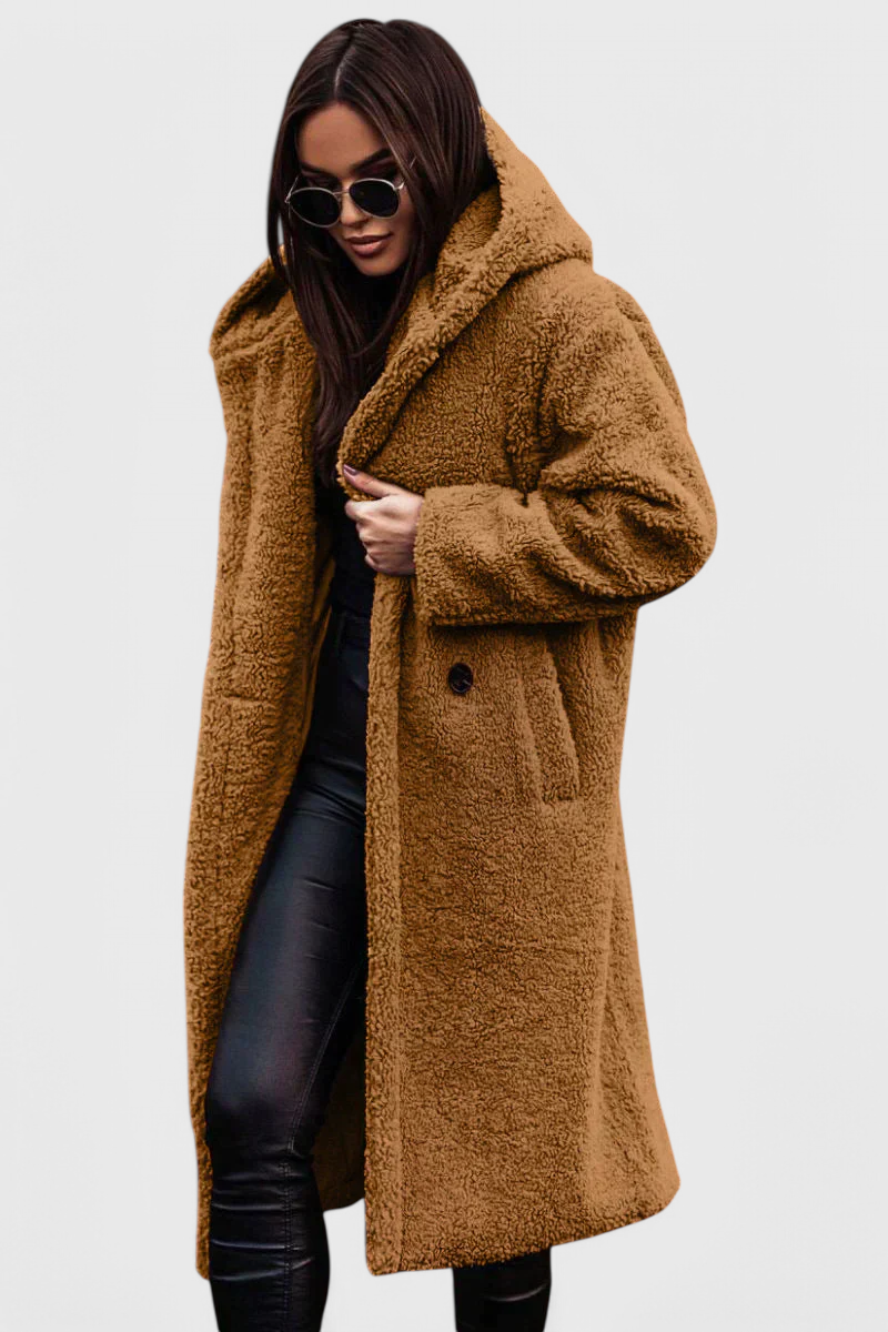 Mila Long Coat in Soft Fur with Casual Cut