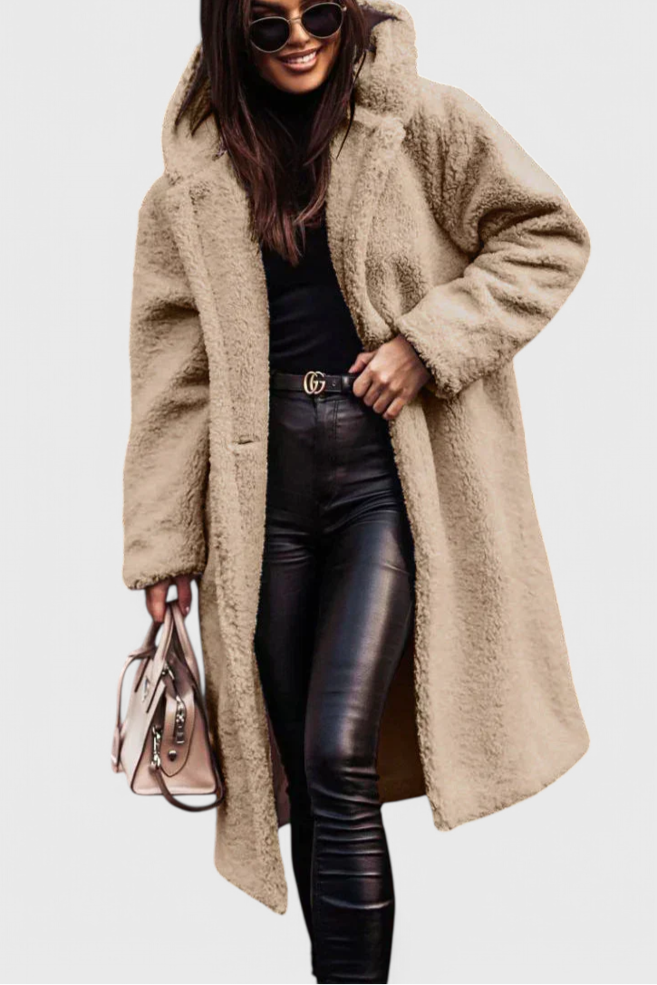 Mila Long Coat in Soft Fur with Casual Cut