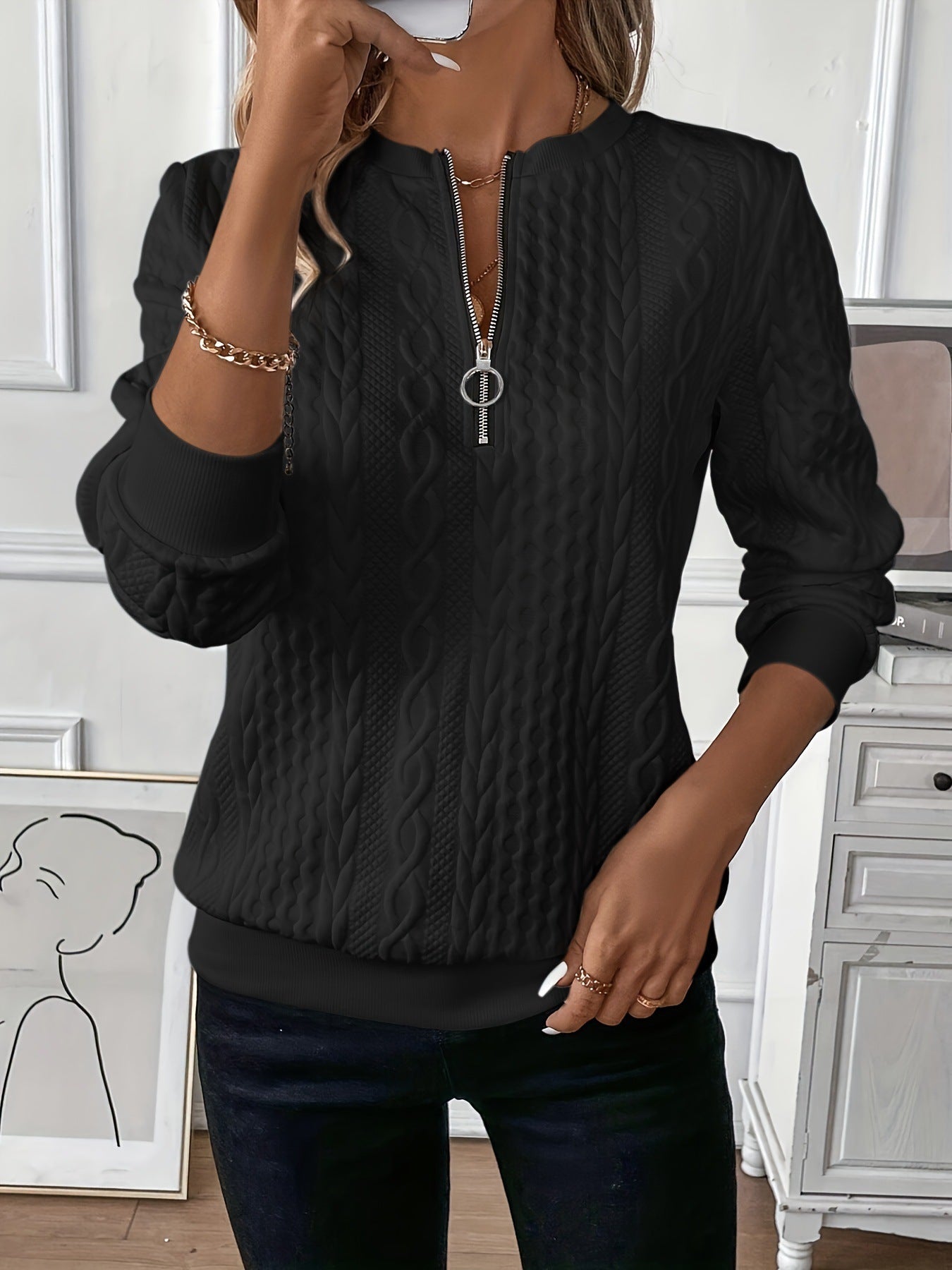 Eliza Pullover Zipper Sweatshirt