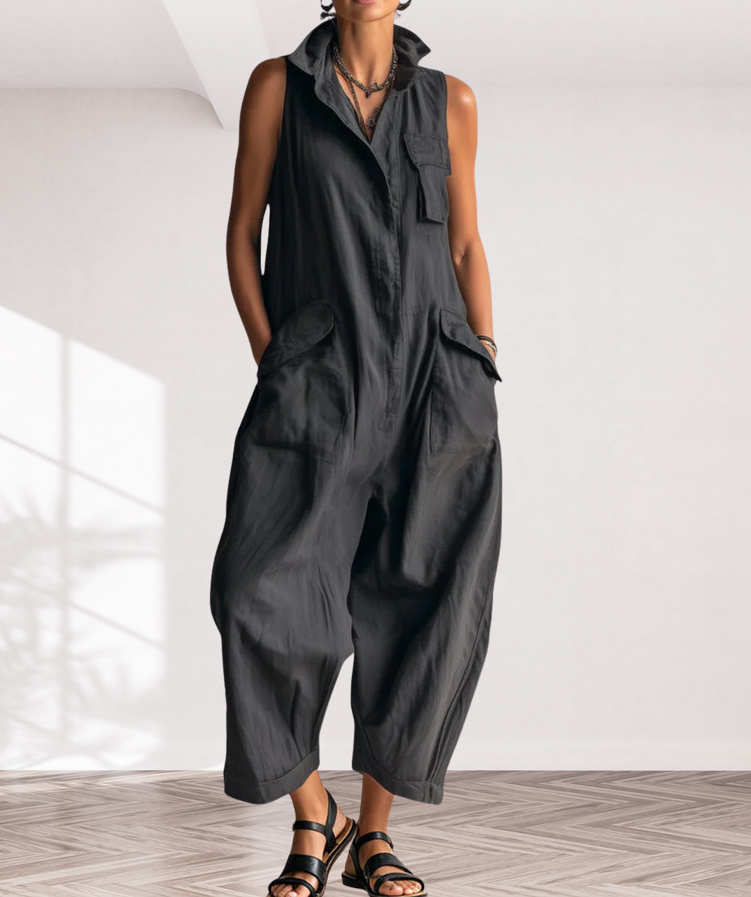 RYKER | SLEEVELESS CARGO JUMPSUIT