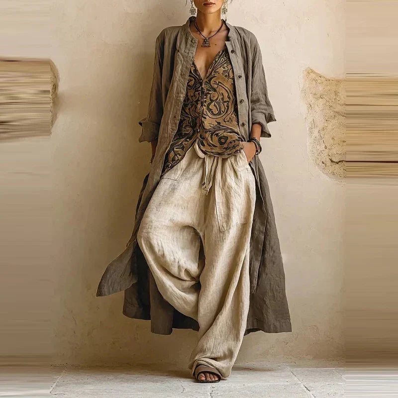 Sofia Linen-Blend Matching Set