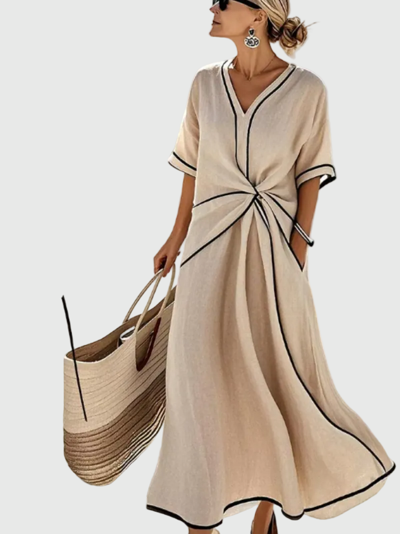 Sofia | Draped Coastal Maxi Dress