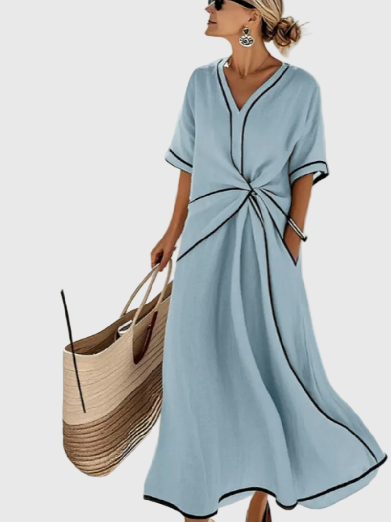 Sofia | Draped Coastal Maxi Dress