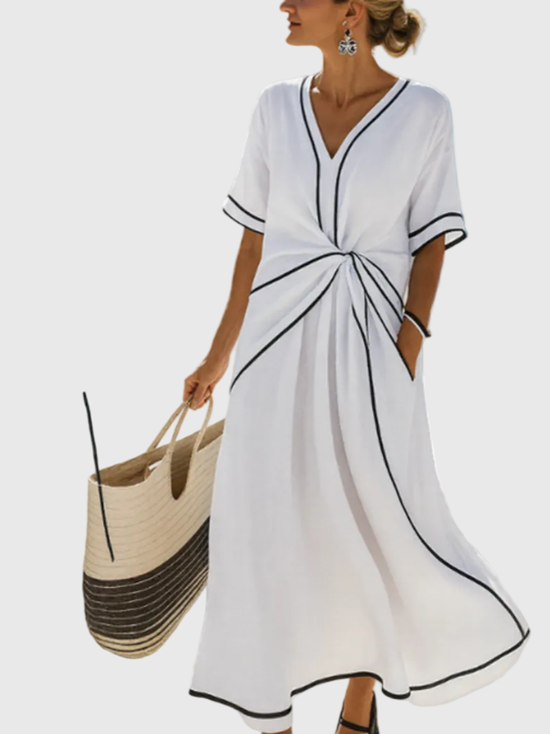 Sofia | Draped Coastal Maxi Dress