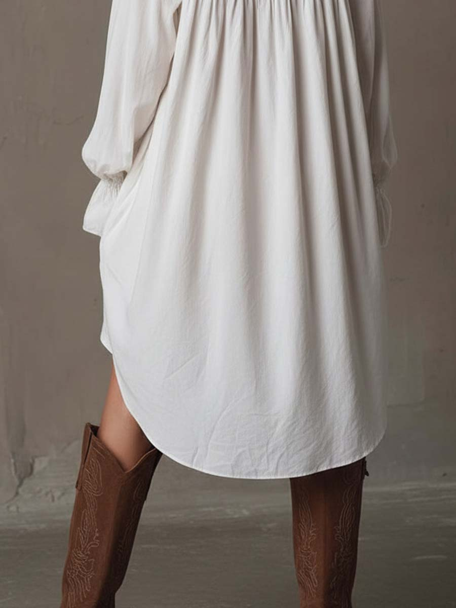 Helen | Tropical White Lace Midi Dress