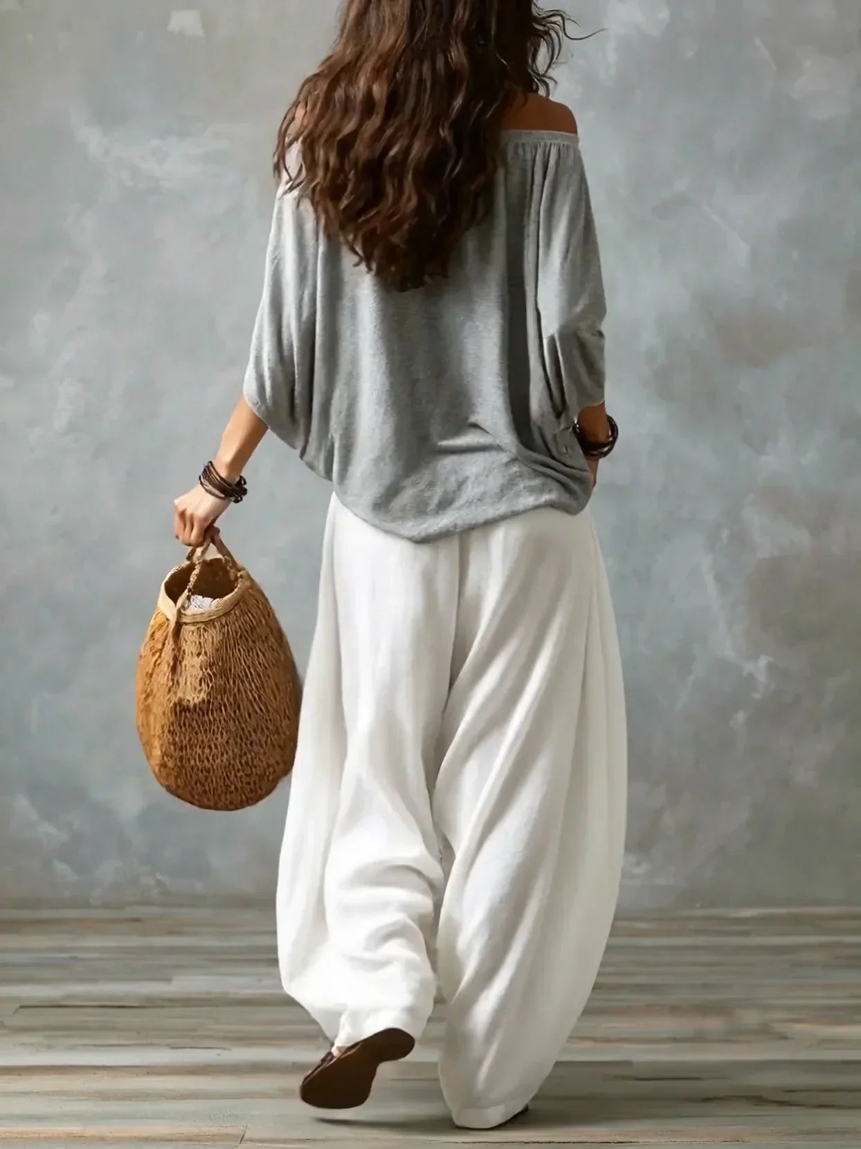 Sofia Off-Shoulder Top & Lantern Trousers Set