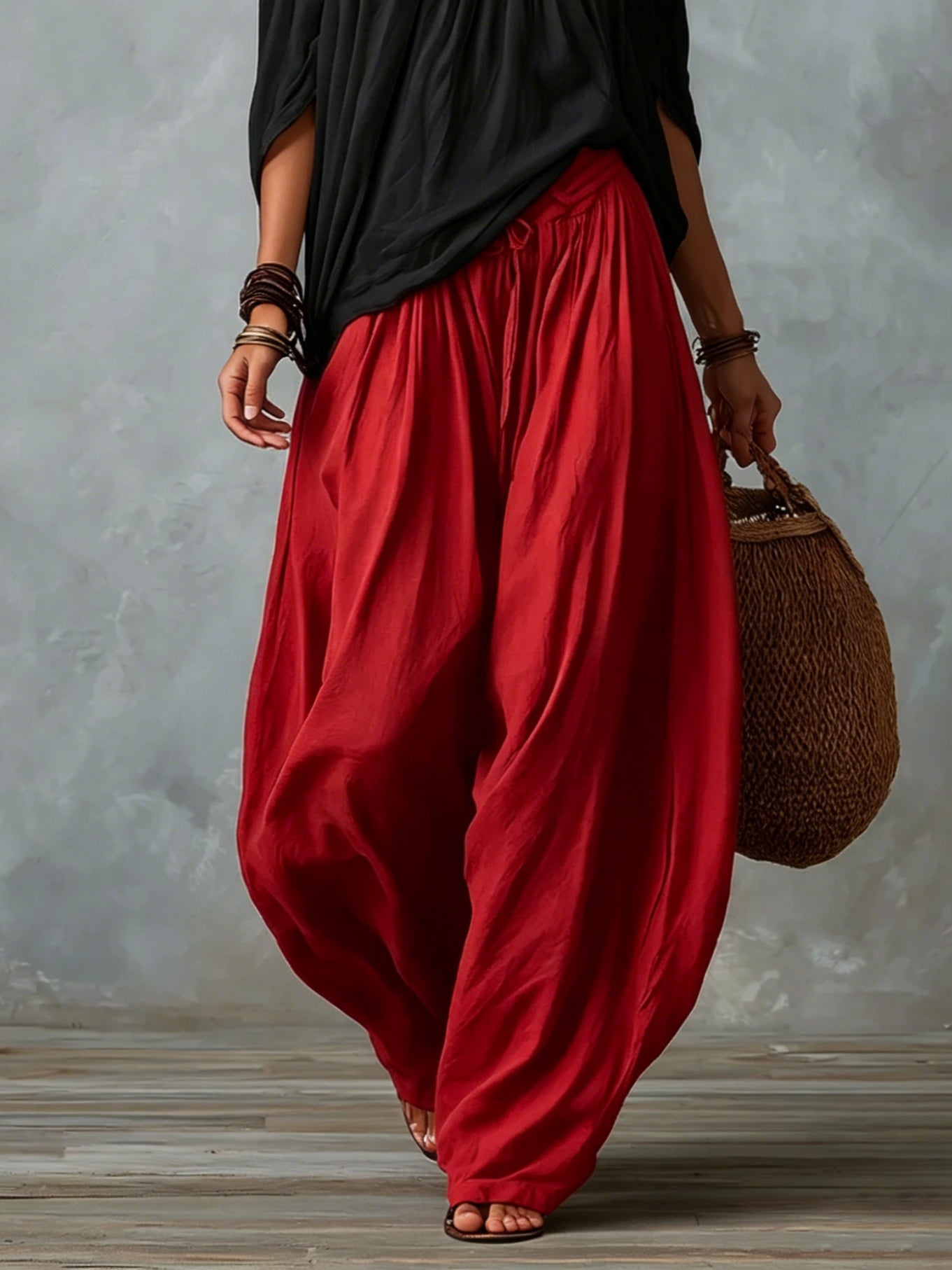 Sofia Off-Shoulder Top & Lantern Trousers Set