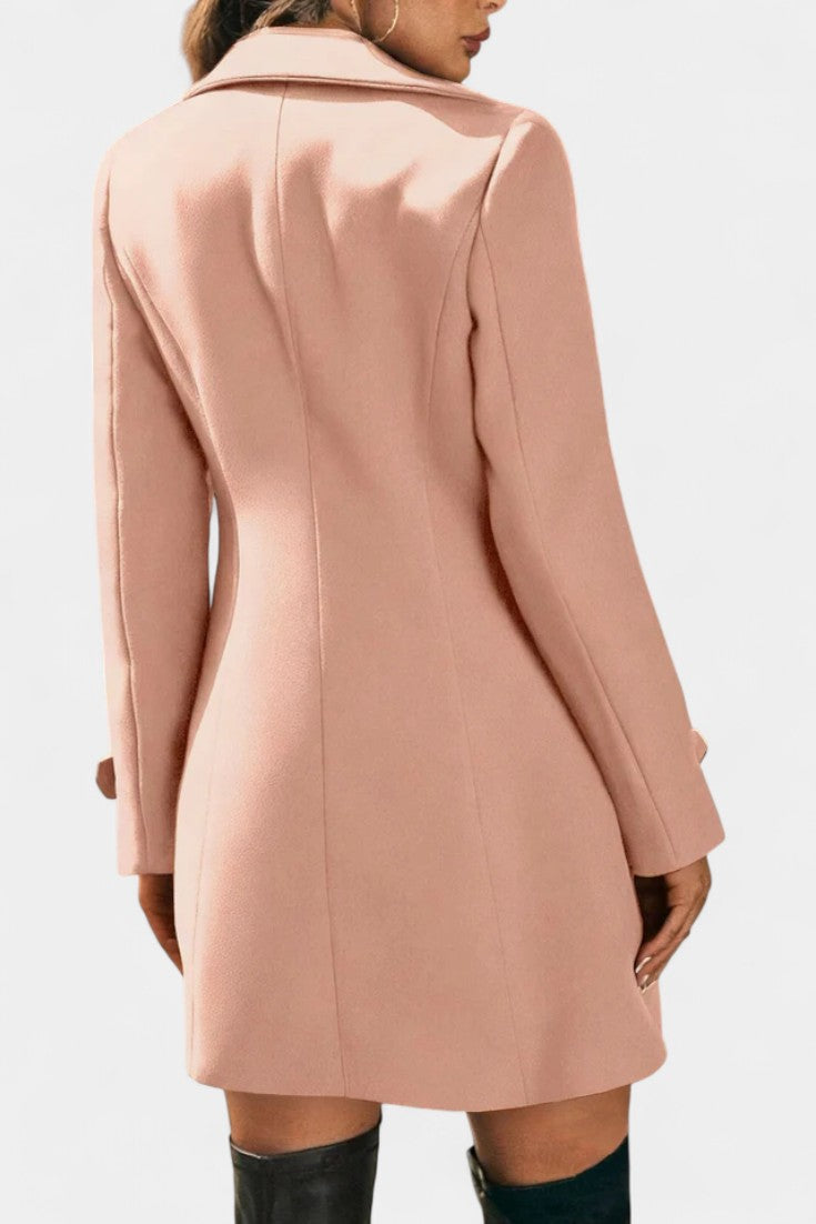 Maïlys Open Coat with Notched Collar and Decorative Buttons