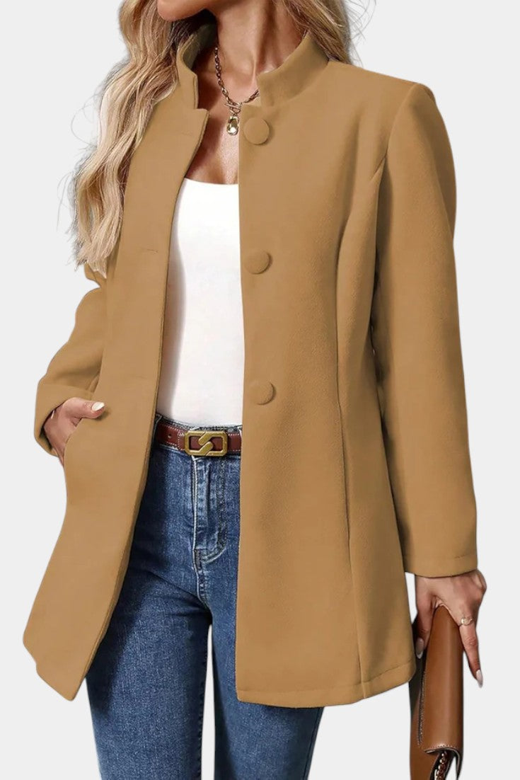 Lyana High Collar Long Sleeve Coat