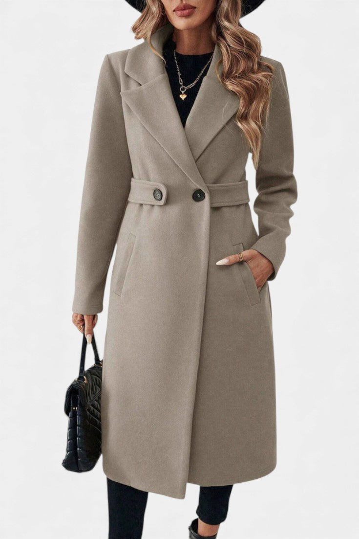 Hédia Classic Double-Breasted Mid-Length Coat