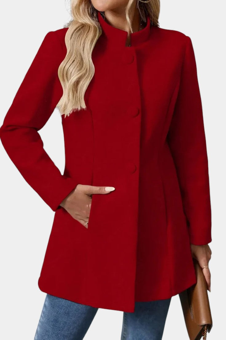 Lyana High Collar Long Sleeve Coat