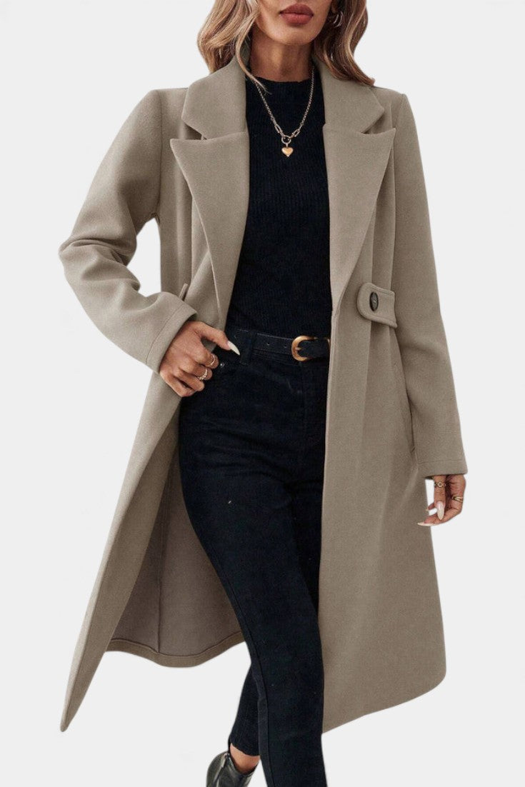 Hédia Classic Double-Breasted Mid-Length Coat