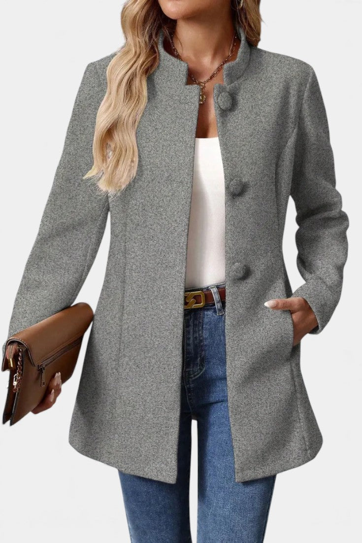 Lyana High Collar Long Sleeve Coat