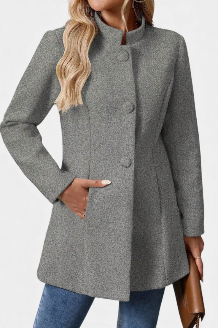Lyana High Collar Long Sleeve Coat