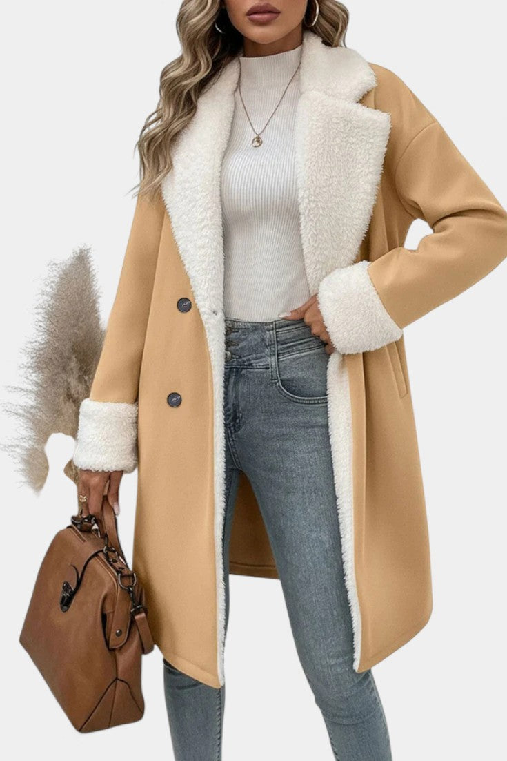 Romina Mid-Length Tailored Coat with Fleece Lining