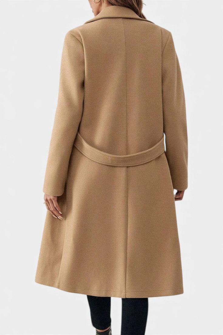 Hédia Classic Double-Breasted Mid-Length Coat