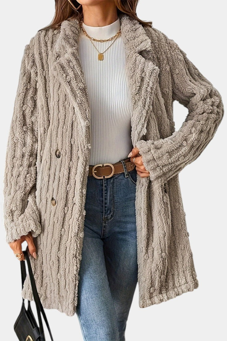 Ceres Casual Double-Breasted Mid-Thigh Jacket