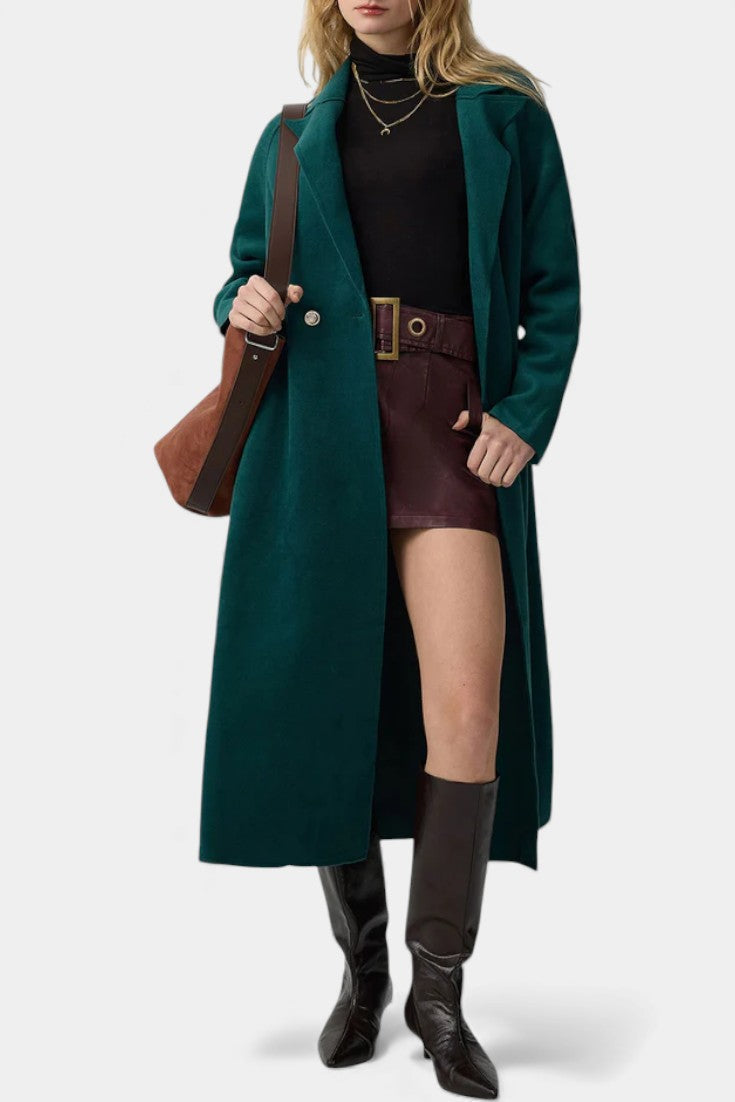 Isabella Long Crossed Lapel Coat