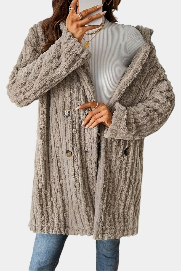 Ceres Casual Double-Breasted Mid-Thigh Jacket