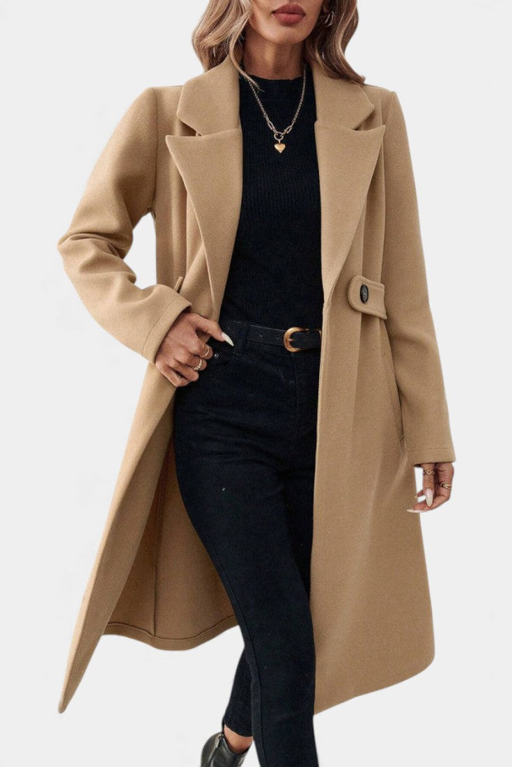 Hédia Classic Double-Breasted Mid-Length Coat