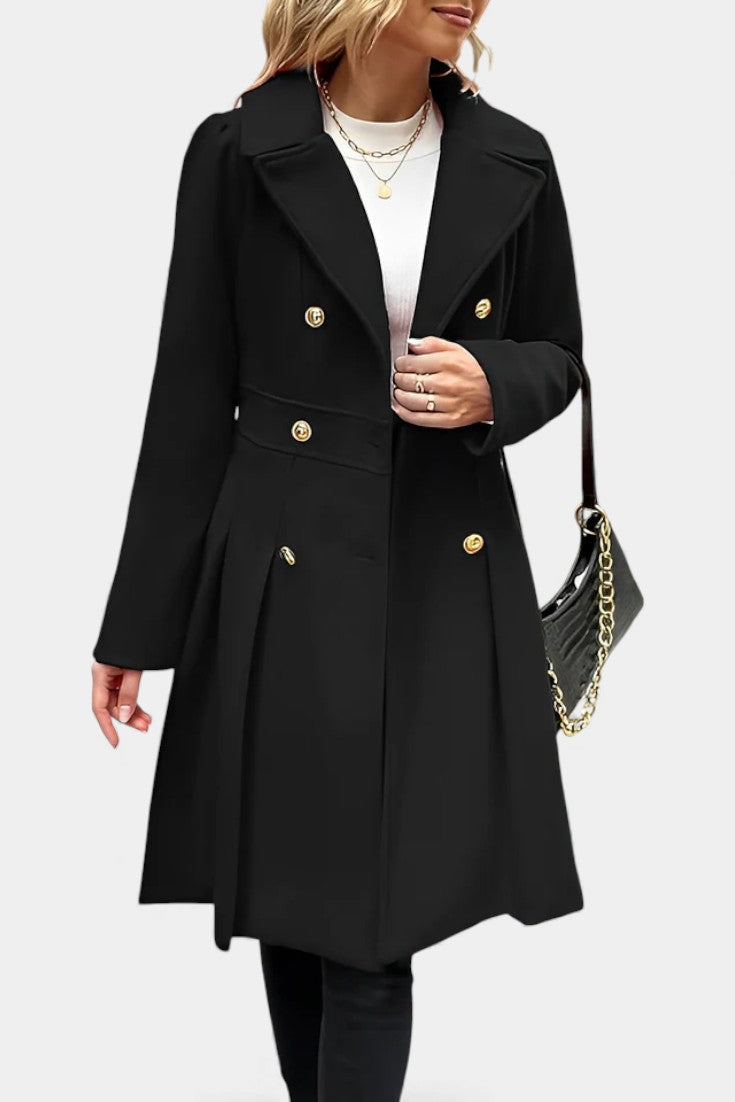 Philia A-Line Double-Breasted Pea Coat