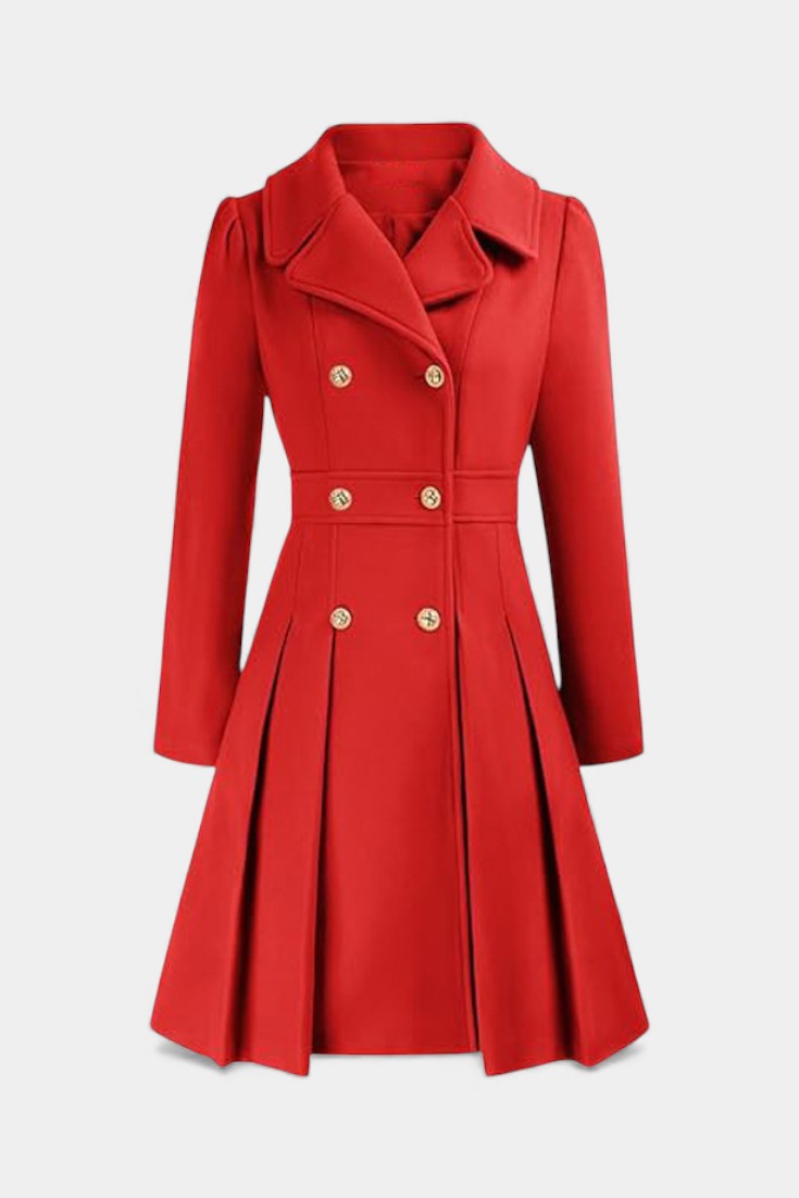 Philia A-Line Double-Breasted Pea Coat