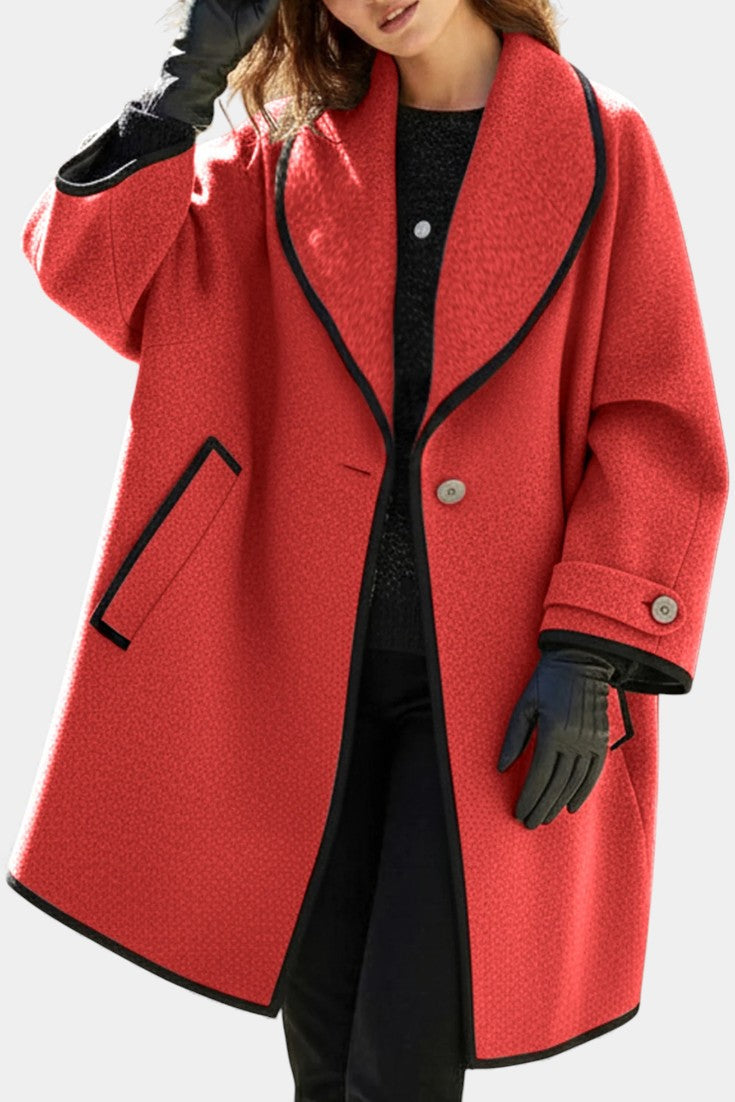 Harper Oversized Wool Blend Coat with Wide Collar