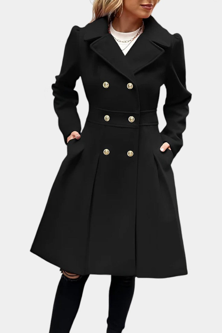 Philia A-Line Double-Breasted Pea Coat