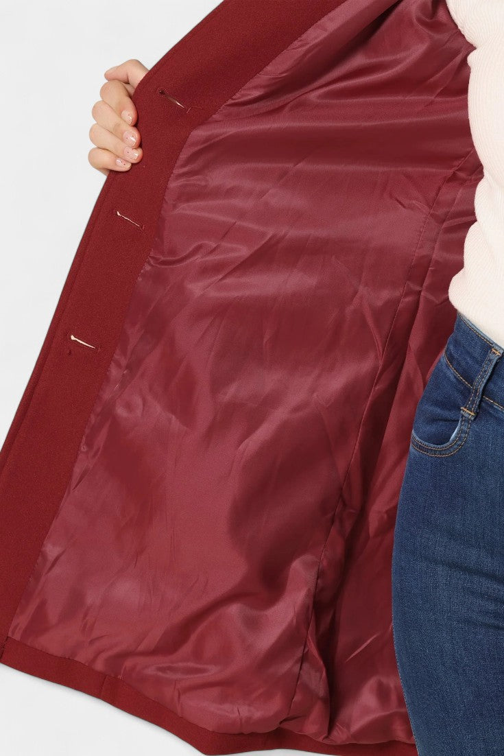 Louane Winter Coat with Single Button and Fitted Waist