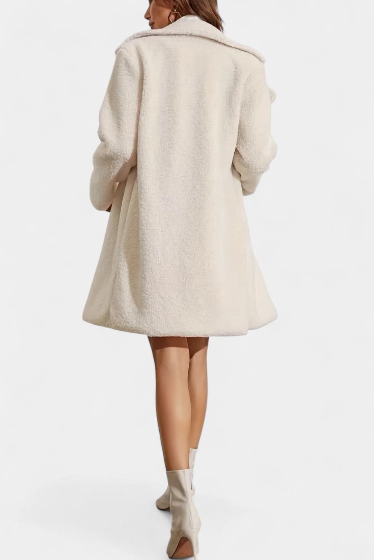 Lyra Long Minimalist Coat with Simple Buttons