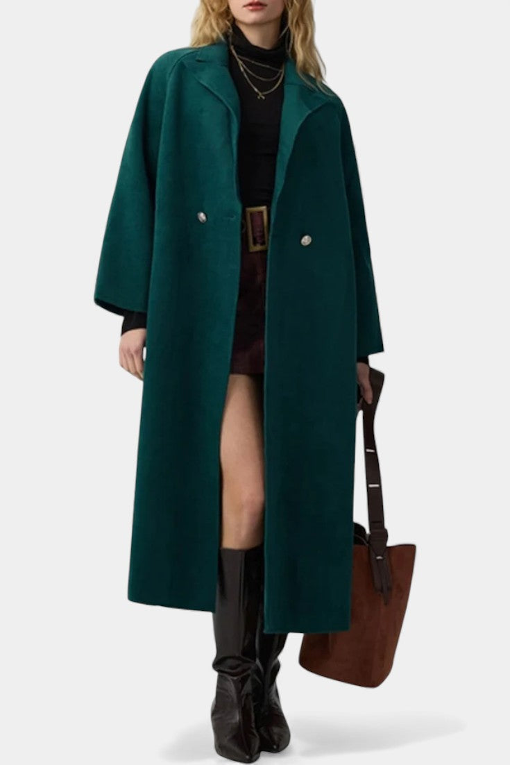 Isabella Long Crossed Lapel Coat