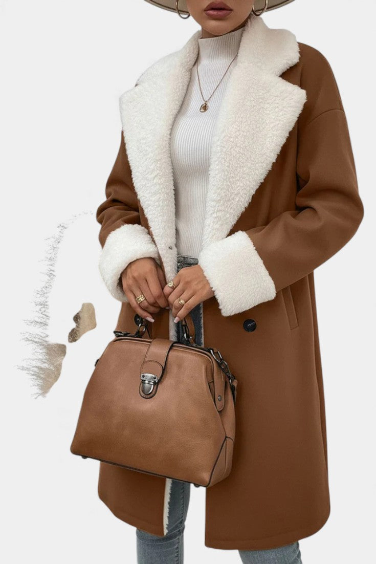 Romina Mid-Length Tailored Coat with Fleece Lining
