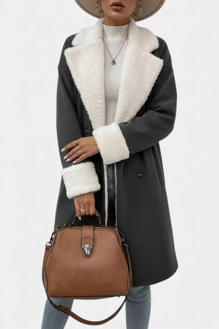 Romina Mid-Length Tailored Coat with Fleece Lining