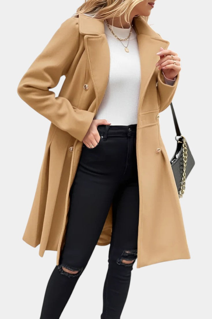 Philia A-Line Double-Breasted Pea Coat