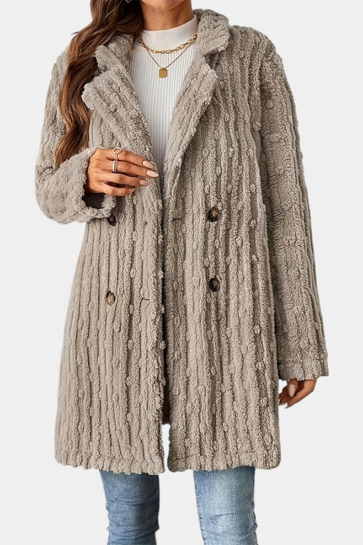 Ceres Casual Double-Breasted Mid-Thigh Jacket